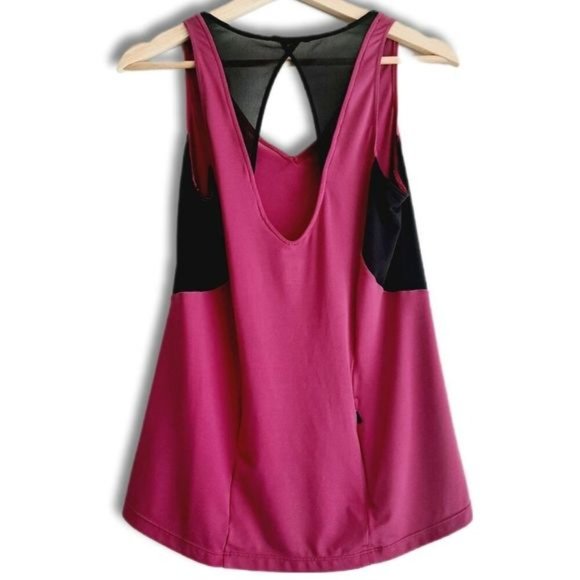 SUGOI Jackie Light V-Neck Cut-Out Back Tank Top Pink & Black Sz M - Picture 6 of 12